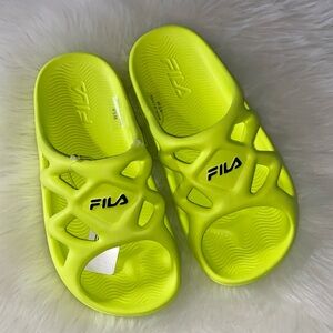 Fila Vibrant Lime Slide Sandals